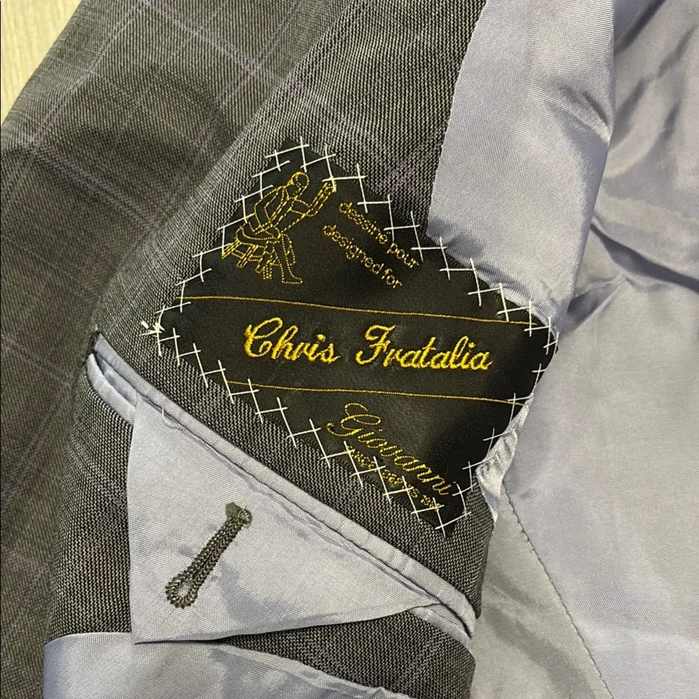 🔥BUNDLESALE Mens Giovanni Elegant Gray & Lavender Plaid Sports Coat Blazer